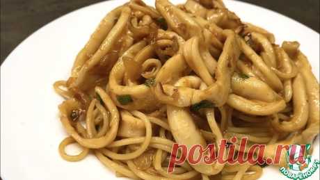 Паста терияки с кальмарами Кулинарный рецепт
