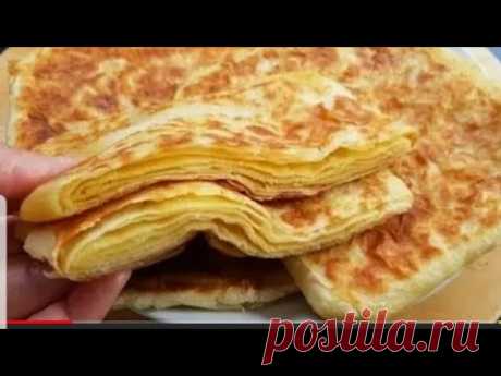 МУКА+КИПЯТОК! Я НЕ УСТАЮ ИХ ГОТОВИТЬ. ТАКОЕ ПРИГОТОВЛЕНИЕ ЛЕПЕШКА ВЫ  ТОЧНО НЕ ВИДЕЛИ.