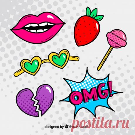 Красочный набор забавных наклеек Более миллиона свободных векторов, PSD, фотографии и бесплатные иконки. Эксклюзивные халявы и все графические ресурсы, которые необходимые для ваших проектов