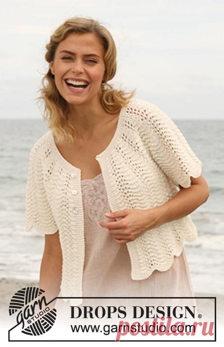 Трикотажная кофта с DROPS волнистые линии