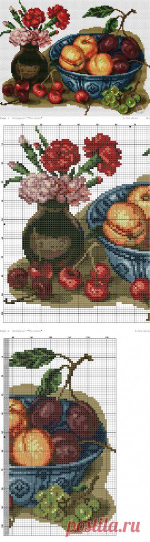 Натюрморт &#171;Гвоздики&#187; | Все о рукоделии: схемы, мастер классы, идеи на сайте labhousehold.com