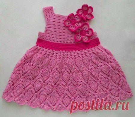 Платье крючком для девочки &raquo; Сайт "Ручками" - делаем вещи своими руками