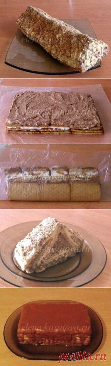 Торт из печенья и творога без выпечки
