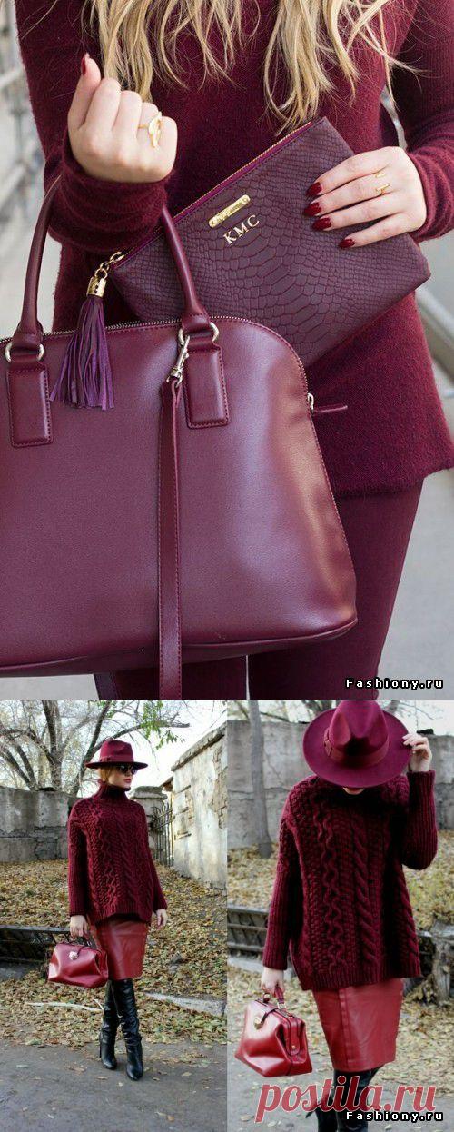Немного вина? Модные образы в оттенках бордо