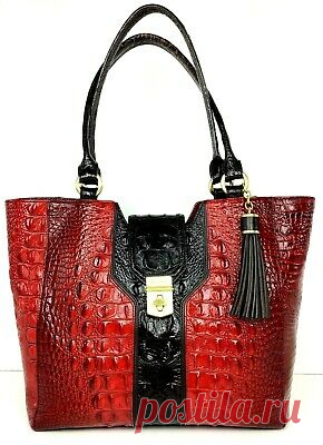 ❤ BRAHMIN DIANA RUBY TRI TEXTURE RED BROWN CROC EMB LEATHER TASSEL COLLECTORS❤ 749034183517 | eBay GENUINE LEATHER BRAHMIN DIANA TOTE IN RUBY TRI TEXTURE K05572RY. Gold-tone hardware and a front turn-lock closure add to the luxurious look of Brahmin. It's fully lined with a tan, soft, suede-like signature Brahmin fabric.