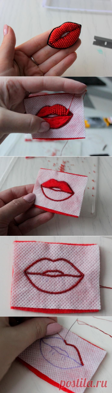 Объёмная брошь из бисера