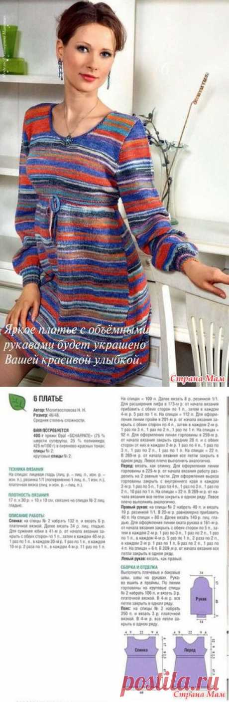 Платье с завышенной талией. Спицы. - ВЯЗАНАЯ МОДА+ ДЛЯ НЕМОДЕЛЬНЫХ ДАМ - Страна Мам