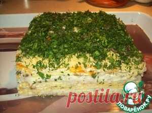 Селедочный торт на вафельных коржах - кулинарный рецепт