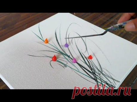 Video von SurajFineArts - Abstract ART auf youtube
 · · · Today I am painting simple acrylic painting using easy technique for beginners from Project 100 days / Day #99 using acrylic paints from BRUSTRO .I am so hap...