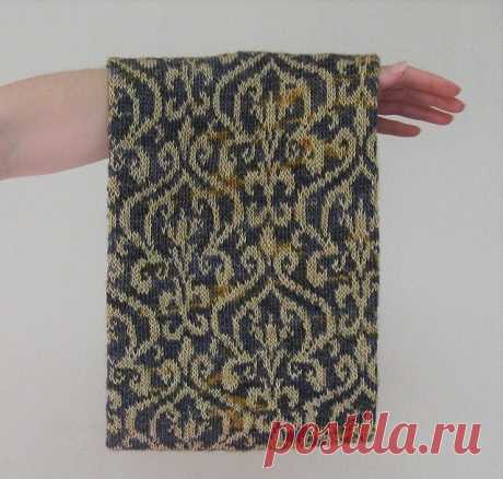 Красивый жаккардовый узор для шарфа или снуда.