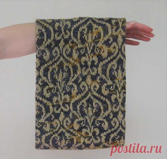 Красивый жаккардовый узор для шарфа или снуда.