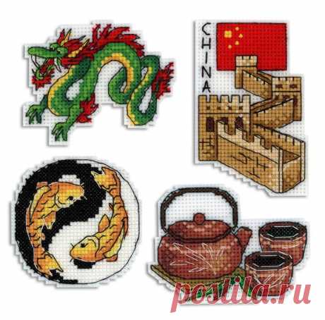 China Magnets Plastic Canvas Counted Cross Stitch Kit P-335 / SR-335 — Wizardi