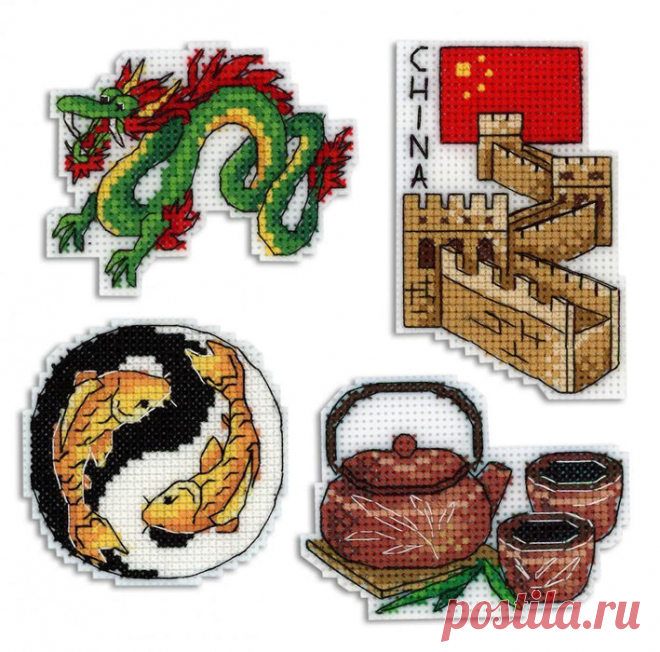 China Magnets Plastic Canvas Counted Cross Stitch Kit P-335 / SR-335 — Wizardi