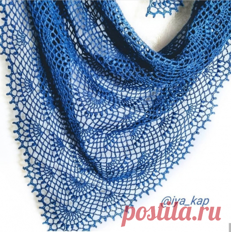 Ажурная шаль крючком. Схема. / knittingideas.ru