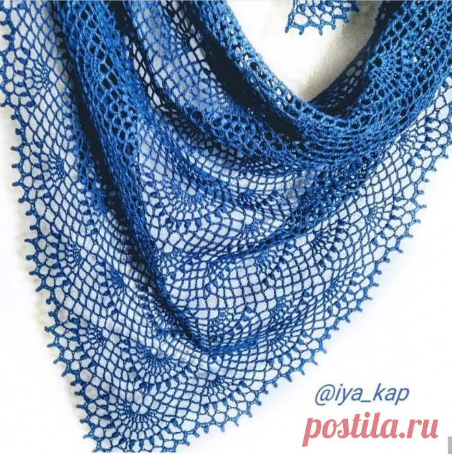 Ажурная шаль крючком. Схема. / knittingideas.ru