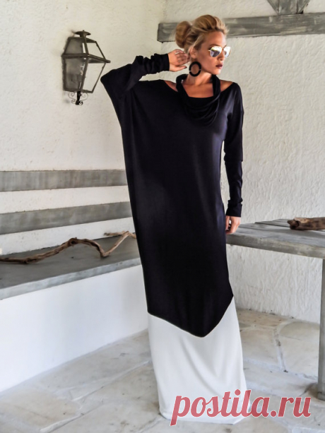 Black & Ivory Maxi Dress / Black and Ivory Abaya Kaftan / Plus Size Dress / Oversize Loose Dress / #35112 All images are copyrighted and are the property of Synthia Couture Ltd. © 2014 Synthia Couture Ltd.  The photographs may not be copied, reproduced, redistributed, manipulated, projected, used or altered in any way without the prior express written permission of Synthia Couture Ltd. Excerpts and links may be used, only with appropriate and specific direction to the orig...