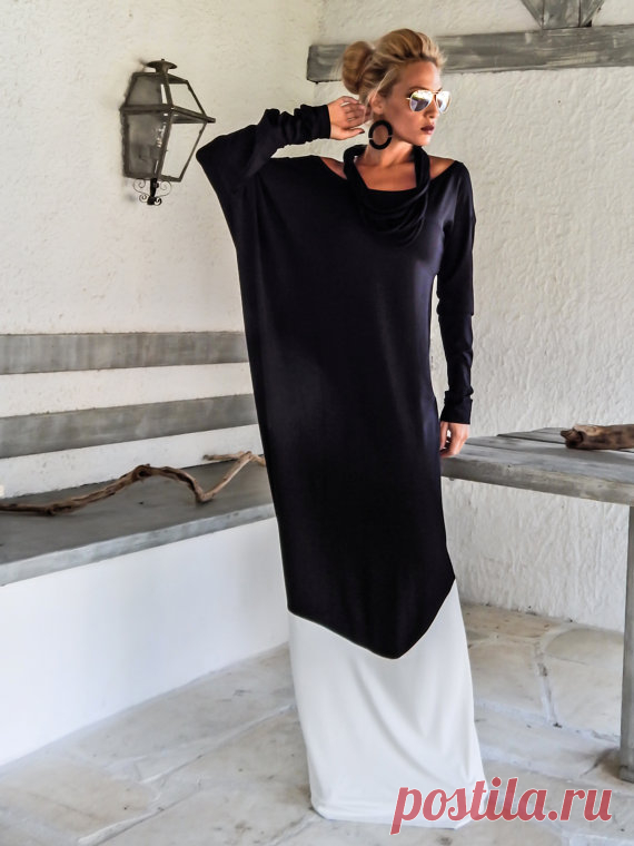 Black & Ivory Maxi Dress / Black and Ivory Abaya Kaftan / Plus Size Dress / Oversize Loose Dress / #35112 All images are copyrighted and are the property of Synthia Couture Ltd. © 2014 Synthia Couture Ltd.  The photographs may not be copied, reproduced, redistributed, manipulated, projected, used or altered in any way without the prior express written permission of Synthia Couture Ltd. Excerpts and links may be used, only with appropriate and specific direction to the orig...