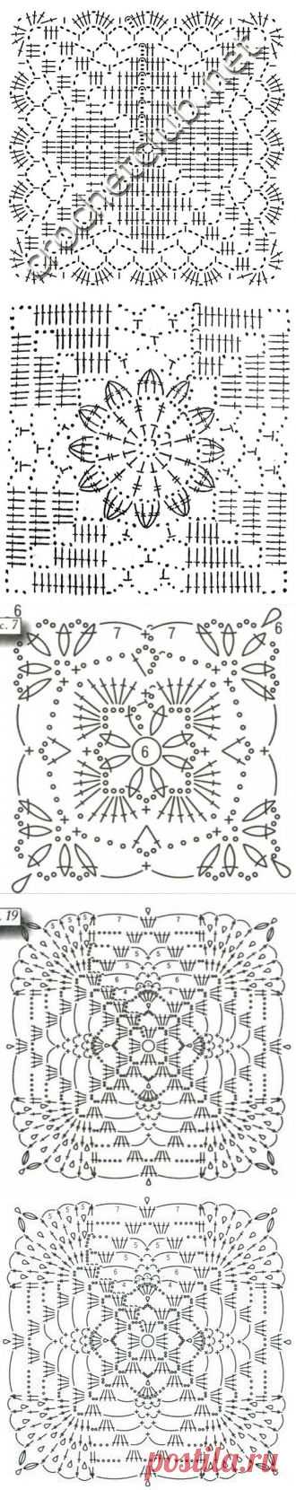 Вязание-крючок-Рисунки и схемы >Мотивы