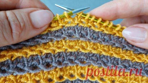 Марина Курцова | УВИДЕЛА И ВЛЮБИЛАСЬ в этот узор😍. ПРОСТОЙ В ИСПОЛНЕНИИ УЗОР СПИЦАМИ🔥