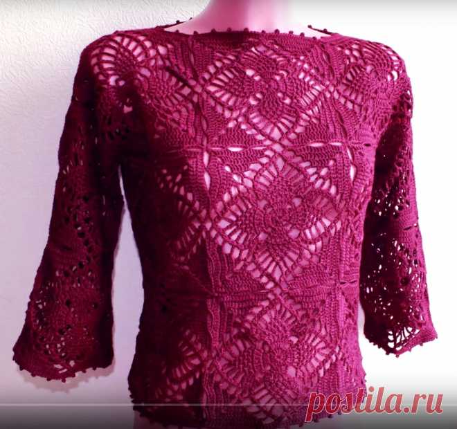 Как связать кофточку крючком из ажурных квадратов? Подробное руководство для начинающих
7 видео