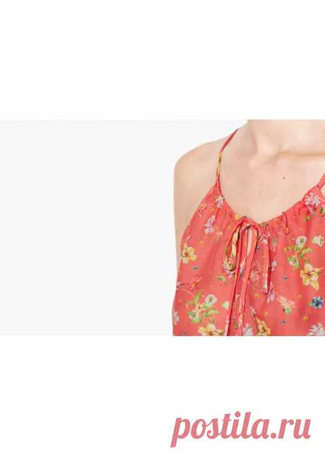 Топ с флоральным принтом - Рубашки - Женская | MANGO МАНГО Россия (Российская Федерация)