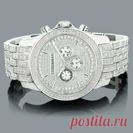 Мужские часы 
Iced Out Mens Diamond Watch by LUXURMAN 1 Carat