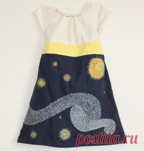 Вышивка в стиле Ван Гога. DIY Модная одежда и дизайн интерьера своими руками