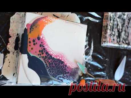 FLUID ART. Абстрактная Картина жидким акрилом.