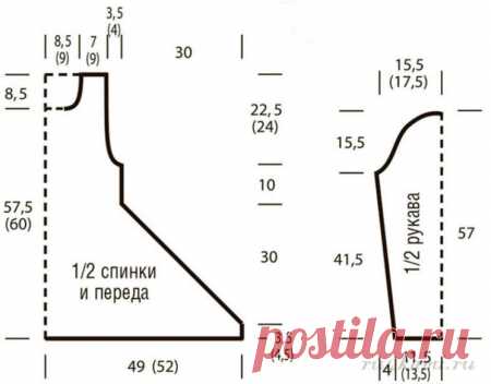 Расклешенный белый джемпер (Вязание спицами) | Журнал Вдохновение Рукодельницы