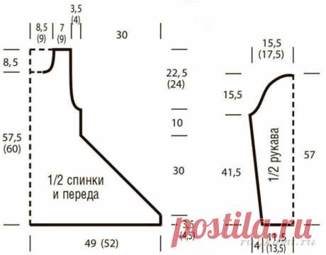 Расклешенный белый джемпер (Вязание спицами) | Журнал Вдохновение Рукодельницы