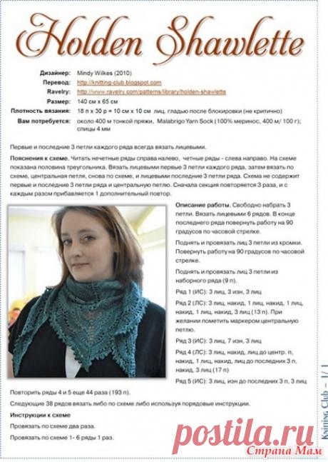 . Бактус "Игривый". Спицами по схеме шали Холден - Вязание - Страна Мам