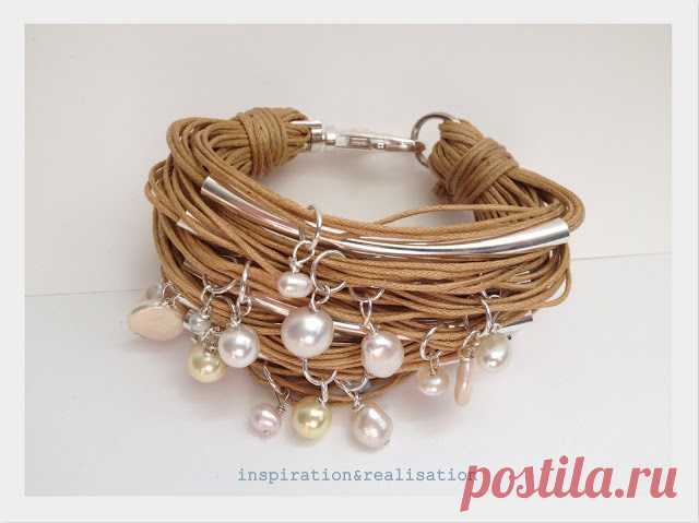 inspiration and realisation: DIY fashion blog: DIY cord, tubes and pearls bracelet