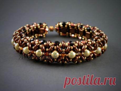 Браслет &quot;Чечевичка на плитках&quot; | biser.info - всё о бисере и бисерном творчестве