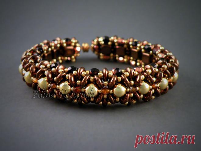 Браслет "Чечевичка на плитках" | biser.info - всё о бисере и бисерном творчестве