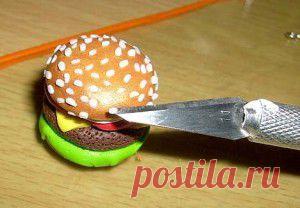 Как сделать гамбургер из полимерной глины. | Творческие мастер-классы по рукоделию и кулинарии.