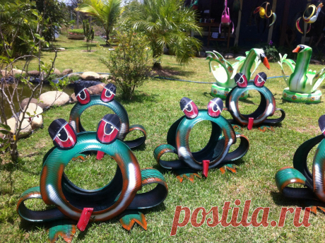 Поделки из шин для дачи