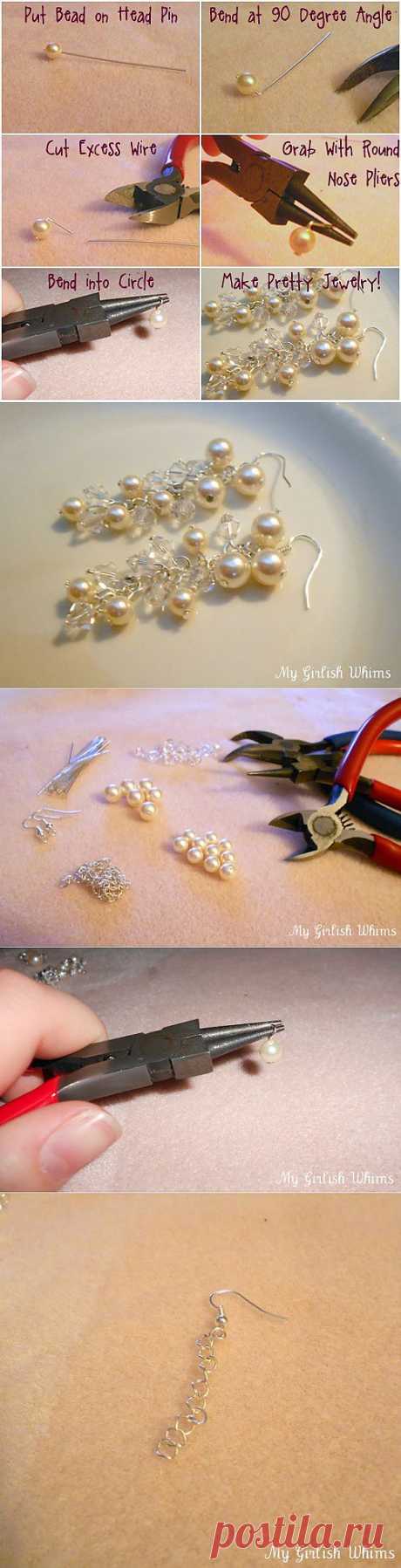 Jewelry Lessons: How to Create a Simple Loop and DIY Wedding Earrings | My Girlish Whims