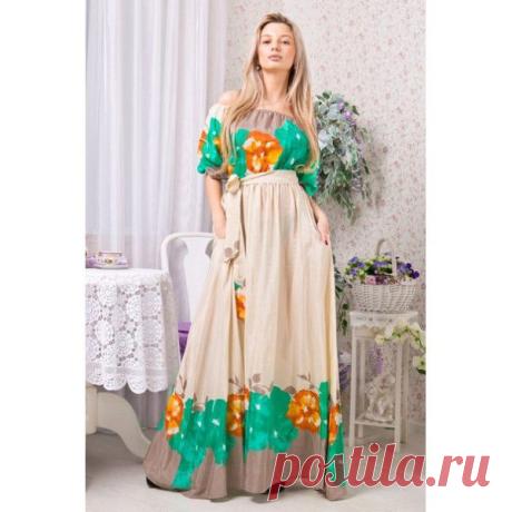 САРАФАН ФОНАРИК КУВШИНКА.ДЛИНА ИЗДЕЛИЯ 150 СМ. ОСНОВА ИНДИЙСКИЙ ШЕЛК. РАЗМЕР УНИВЕРСАЛ (42-44-46).