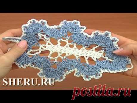 Bruges Crochet Leaf Lace Урок 10 часть 2 из 2  Кружевной листик в технике брюггского кружева