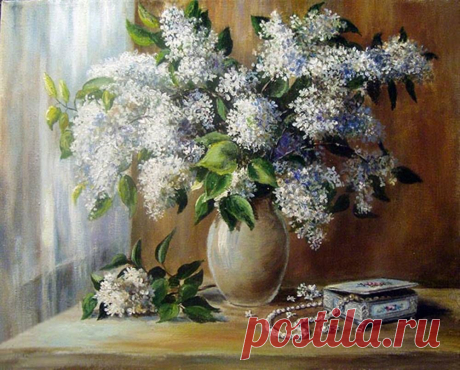 Картины (живопись) : Белая сирень. Автор Ольга Павловна Воробьева