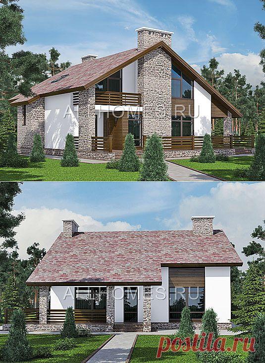 Проект загородного дома в альпийском стиле L-255-1P