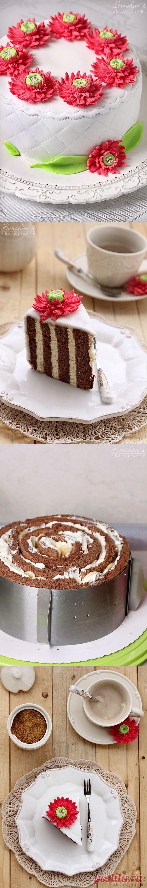 Вита какаова торта с маскарпоне и банани | Sunshine's kitchen