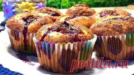 Очень вкусные, нежные и ароматные кексы на сметане!