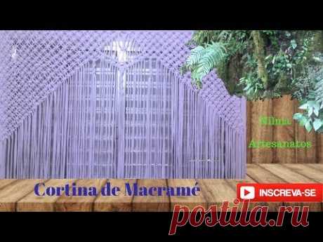 Macramé passo a passo - Cortina de macramé rápido e fácil-c/malha - YouTube