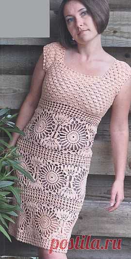 Вязанное платье крючком