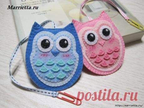 СОВЕНОК - закладка для книжки из фетра. Мастер-класс