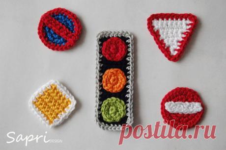 Вязаные машинки-аппликации- идеи из интернета