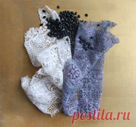 Окраска ткани и вязания ... бобами (Diy)