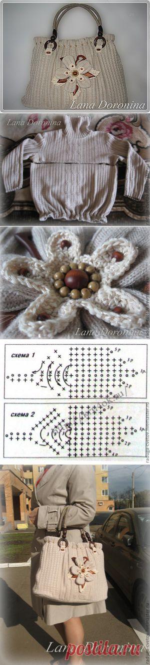 Сумка "Вторая жизнь", сшитая из старого джемпера. - Ярмарка Мастеров - ручная работа, handmade