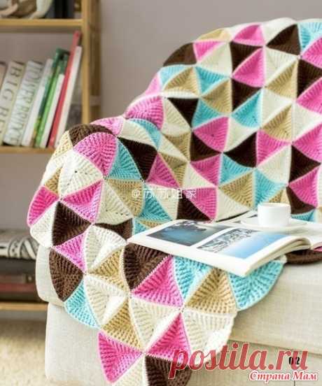 Красивый плед из треугольных мотивов крючком. Свяжем вместе он-лайн? Опрос в Стране Мам: Красивый плед из треугольных мотивов крючком Кто желает связать плед вместе ? В опросе приняли участие 17 пользователей.  Добрый день!